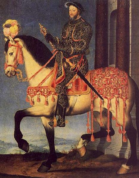 Francois Clouet Portrait of Francois I on Horseback Sweden oil painting art